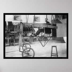 Louis Bleriot und sein 50 Pferdestärken-Eindecker Poster