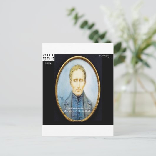 Louis Braille Famous Quote Postkarte (Stehend Vorderseite)