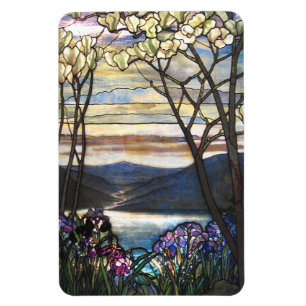 Louis Comfort Tiffany - Stained Glass 4 Magnolias Magnet