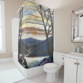 Louis Comfort Tiffany - verkettetes Glas 4 Magnoli Duschvorhang (Beispiel)