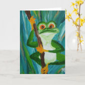 LOUIS der lustige Frosch - Grußkarte Karte (Gelbe Blume)