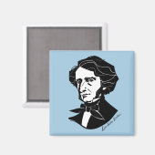 Louis-Hector Berlioz (auf farbigem Hintergrund) Magnet (Vorderseite/Rückseite)