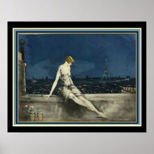 Louis Icart "Balcony in Paris" Deko Print 16x20