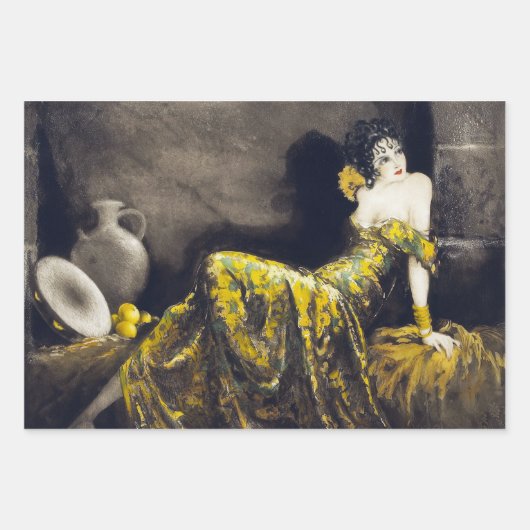 LOUIS ICART Senorita, Sinti und Roma Heavyweight D Geschenkpapier Set (Vorderseite 3)