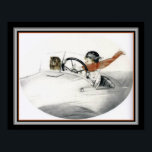 Louis Icart "Sunday Drive" Art Deco Print Poster<br><div class="desc">Flapper und ihr Hund nehmen einen "Sunday Drive" in diesem Louis Icart, Art Deco Print der 1920er Jahre. Verfügbar in 11x14 und 16x20</div>