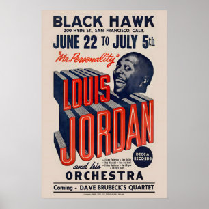Louis Jordan Jazzplakat - Black Hawk - San Poster