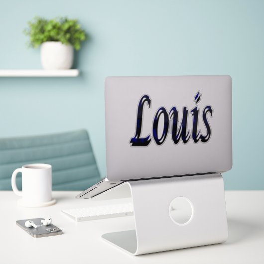 Louis Name Logo, Aufkleber (Laptop auf Schreibtisch)