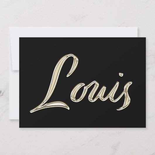 Louis Name white gold Handwriting Karte (Vorderseite)