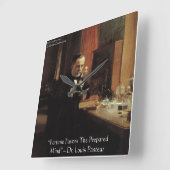 Louis Pasteur "Fortune" Zitat Wall Clock Quadratische Wanduhr (Winkel)