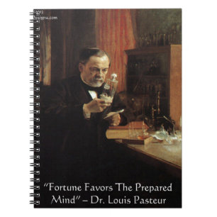 Louis Pasteur "Glück" Zitat Geschenke & T-Shirts Notizblock