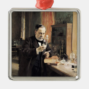 Louis Pasteur in seinem Labor, 1885 Ornament Aus Metall