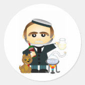 Louis Pasteur Runder Aufkleber (Vorderseite)