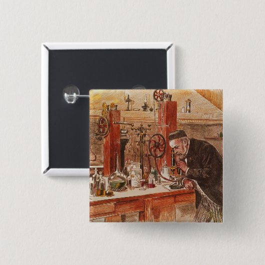 Louis Pasteurexperimentieren Button (Vorne & Hinten)