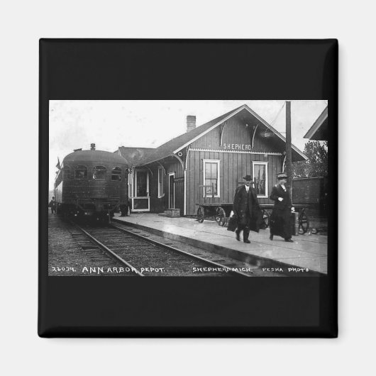 Louis Pesha Ann Arbor Railroad Depot Shepherd, MI Magnet (Vorne)