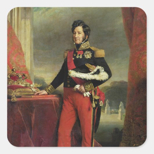 Louis-Philippe I, König von Frankreich Quadratischer Aufkleber (Vorderseite)