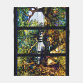 Louis Tiffany Glasfenster Landschaft Fleecedecke (Vorderseite)