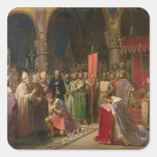 Louis VII der Junge, König von Frankreich Quadratischer Aufkleber