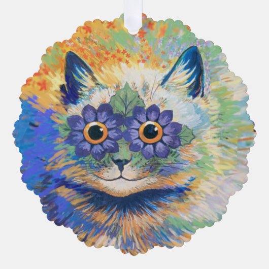 Louis Wain 2 psychedelische Katzen  Ornament Karte (Vorderseite)