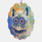 Louis Wain 2 psychedelische Katzen  Ornament Karte (Links)
