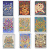 Louis Wain, 9 Gemälde der psychedelischen Katze, Aufkleber (Vorderseite)