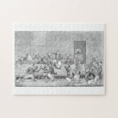 Louis Wain "A Vestry Meeting" Gemälde über Bulldog Puzzle (Horizontal)