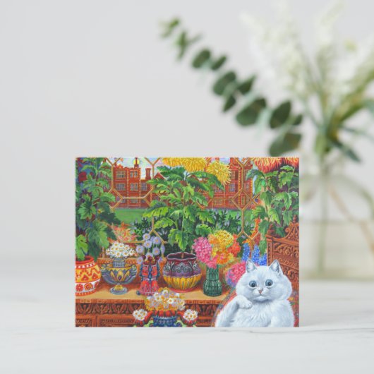 Louis Wain Blume Lovers Cat Postkarte (Stehend Vorderseite)