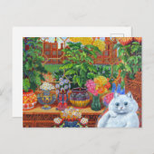 Louis Wain Blume Lovers Cat Postkarte (Vorne/Hinten)