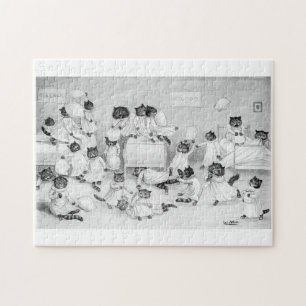 Louis Wain Cat Art Be Good Cat Kissen Kampf Puzzle