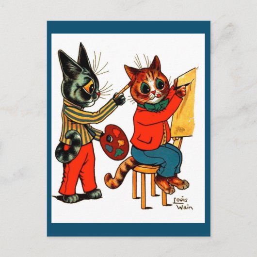 Louis Wain, Cat Artists, Cat Art, Postkarte (Vorderseite)