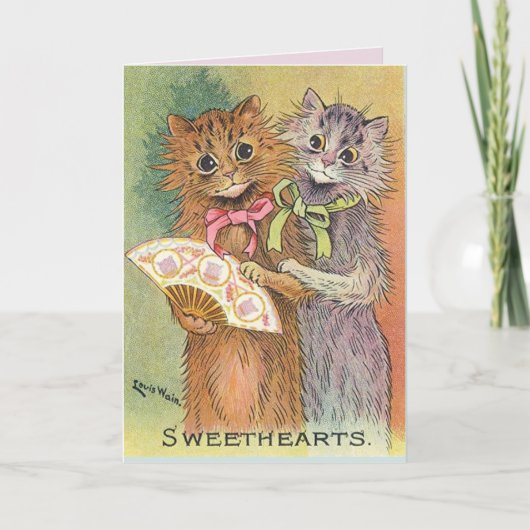 LOUIS WAIN CAT CATS VALENTINE'S DAY CARDS KARTE (Vorderseite)