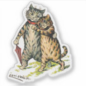 Louis Wain Cat Couple Aufkleber (Vorderseite)