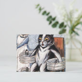 Louis Wain - Cat Dressed as a Nurse Postkarte (Stehend Vorderseite)