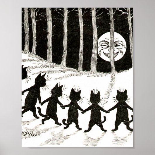Louis Wain Cat Full Moon Poster (Vorne)