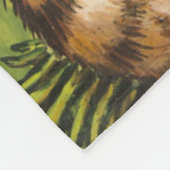 Louis Wain Cat mit Blume Fleecedecke (Ecke)