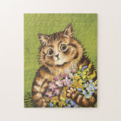 Louis Wain Cat mit Blume Puzzle (Vertikal)