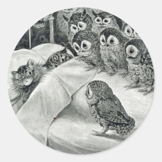 Louis Wain Cat Nightmare Runder Aufkleber (Vorderseite)