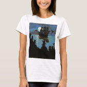 Louis Wain Cat Pirates Galleon im Mondlicht T-Shirt (Vorderseite)