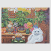 Louis Wain Cat Psychedelic Decoupage Decoupaging Seidenpapier (Vorderseite)