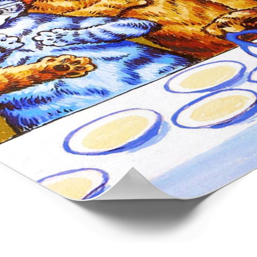 Louis Wain Cat Tea Party Poster (Ecke)