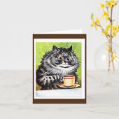 Louis Wain, Cat with a Coffee Cup, Art Karte (Gelbe Blume)