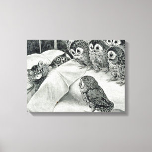 Louis Wain Chat Nightmare Owl Bird Leinwanddruck