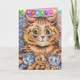 LOUIS WAIN CHRISTMAS KATZKATZEN GREETING CARDS FEIERTAGSKARTE