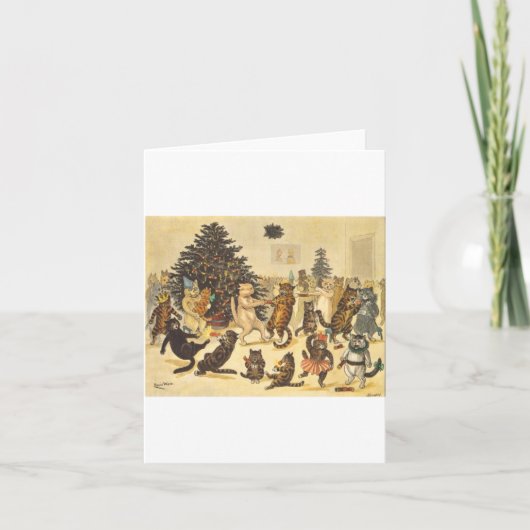 Louis Wain Christmas Party Karte (Vorderseite)