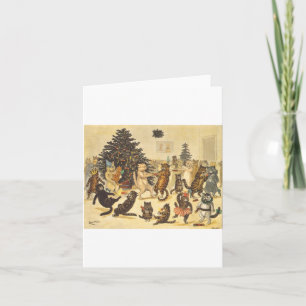 Louis Wain Christmas Party Karte