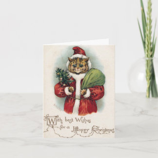 Louis Wain Christmas Santa Cat Feiertagskarte