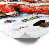 Louis Wain Christmas Santa Cat Poster (Ecke)