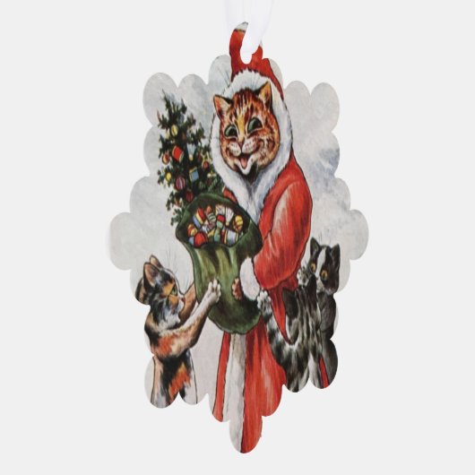 Louis Wain Christmas Time Cats Ornament Karte (Rechts)