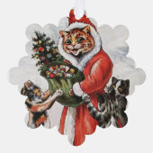 Louis Wain Christmas Time Cats Ornament Karte (Vorderseite)