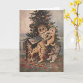 Louis Wain Christmas Time in Catland Card Karte (Gelbe Blume)