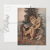 Louis Wain Christmas Time in Catland Postkarte (Vorne/Hinten)